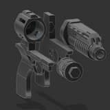 Mark IV Uni-Teba High Yield Blaster Pistol - STL FILES