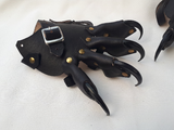 Dragon Clawed Leather Hand Guard -Black- (set of two)