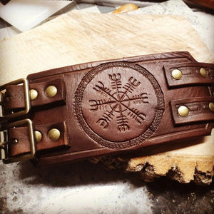 Leather Cuff - Helm of Awe